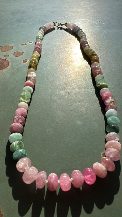 9mm AFGHANI TOURMALINE RONDELLE NECKLACE