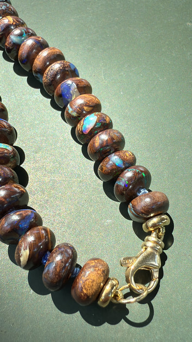 AUSTRALIAN BOULDER OPAL RONDELLE NECKLACE