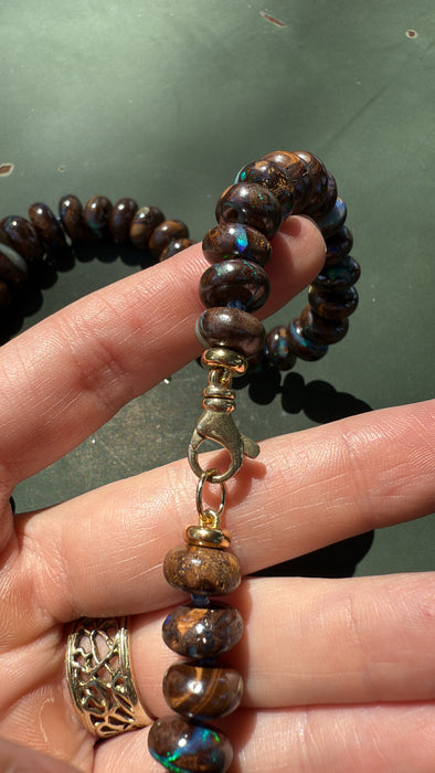 AUSTRALIAN BOULDER OPAL RONDELLE NECKLACE