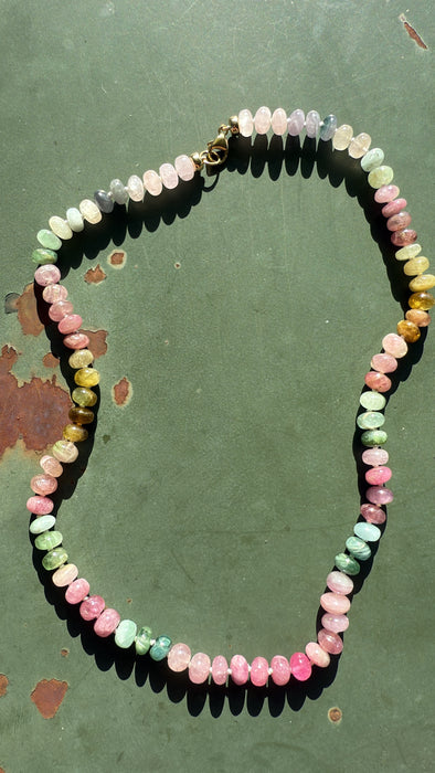 9mm AFGHANI TOURMALINE RONDELLE NECKLACE