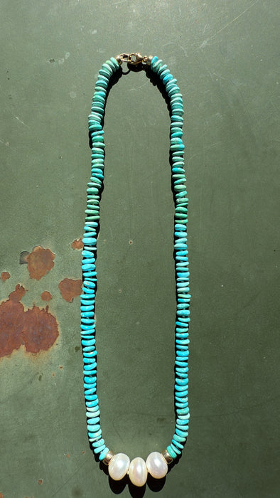 TURQUOISE & PEARL NECKLACE