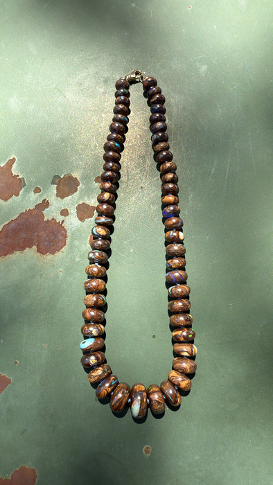 AUSTRALIAN BOULDER OPAL RONDELLE NECKLACE