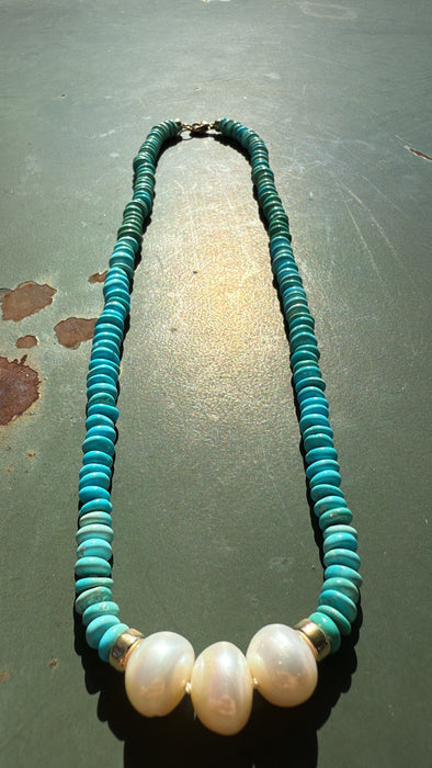 TURQUOISE & PEARL NECKLACE