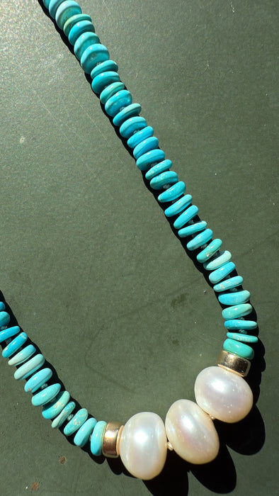 TURQUOISE & PEARL NECKLACE