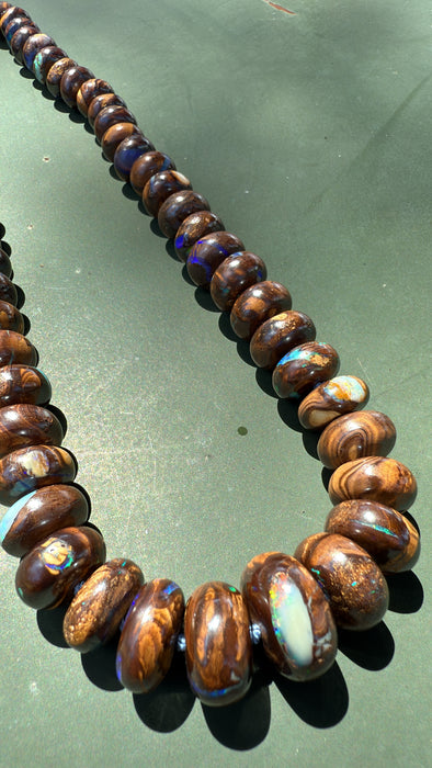 AUSTRALIAN BOULDER OPAL RONDELLE NECKLACE
