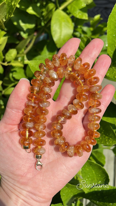 ONE OF A KIND SUNSTONE RONDELLE NECKLACE