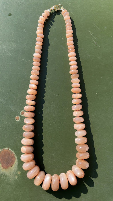 ONE OF A KIND PEACH MOONSTONE NECKLACE