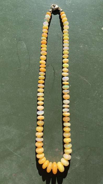 ONE OF A KIND ETHIOPIAN HONEY OPAL NECKLACE