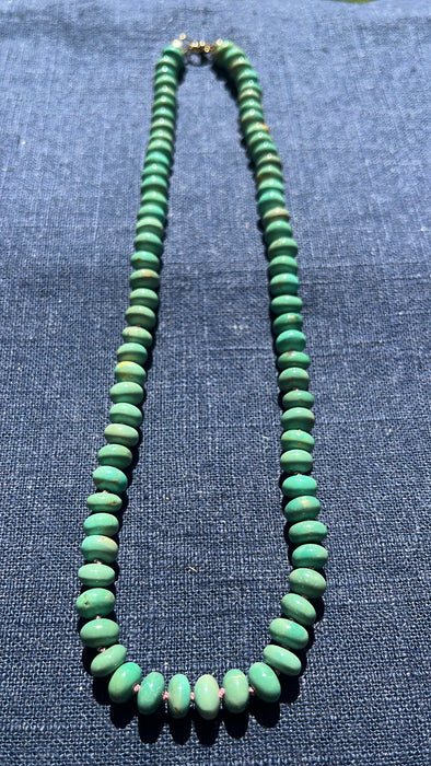 ONE OF A KIND GREEN KINGMAN TURQUOISE NECKLACE