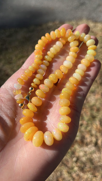 ONE OF A KIND ETHIOPIAN HONEY OPAL NECKLACE