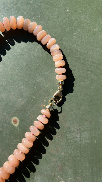 ONE OF A KIND PEACH MOONSTONE NECKLACE