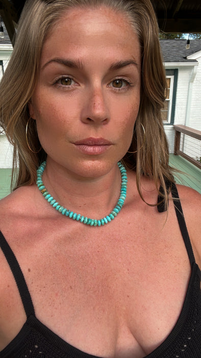 ONE OF A KIND KINGMAN TURQUOISE NECKLACE 10mm