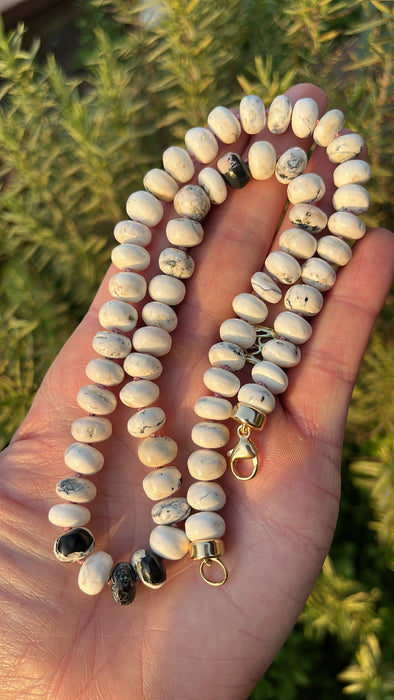 ONE OF A KIND WHITE BUFFALO TURQUOISE NECKLACE 8mm