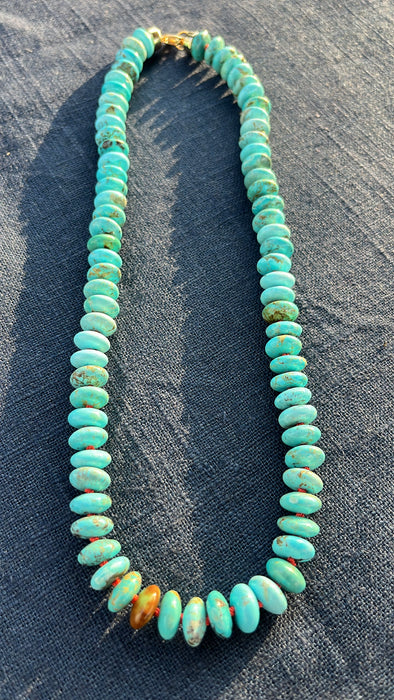 ONE OF A KIND KINGMAN TURQUOISE NECKLACE 10mm