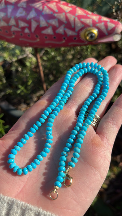 5mm SLEEPING BEAUTY TURQUOISE NECKLACE