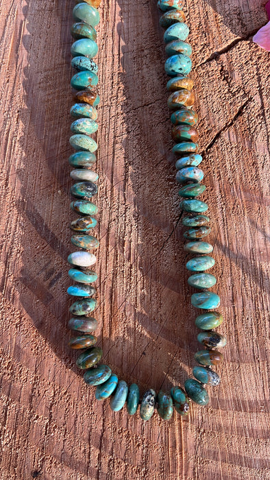 ONE OF A KIND GREEN TURQUOISE RONDELLE NECKLACE