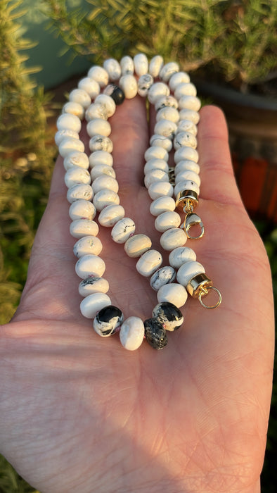 ONE OF A KIND WHITE BUFFALO TURQUOISE NECKLACE 8mm