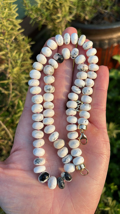 ONE OF A KIND WHITE BUFFALO TURQUOISE NECKLACE 8mm